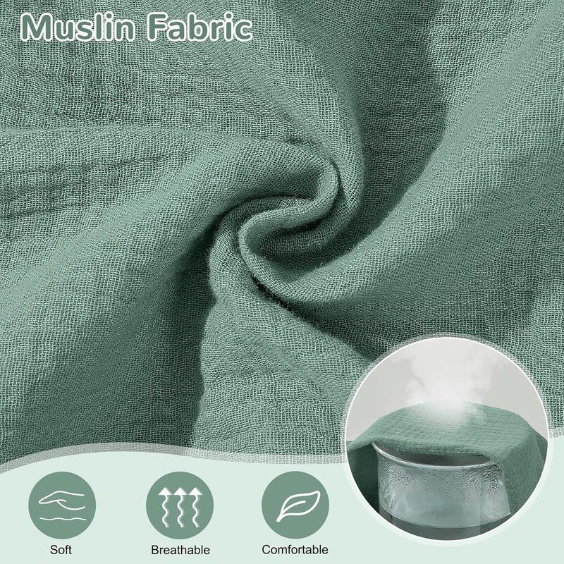 Basumee Muslin Bassinet Sheets for Baby Girl Boy 2 Pack Soft Breathable Baby Bedside Bassinet Fitted Sheets with Bottom Elastic Band 33''x17''x4'' Mattress Cover for Rectangle Oval Hourglass Bassinets - Image 2